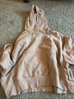 Nike Beige/Tan Pullover Hoodie with White Swoosh